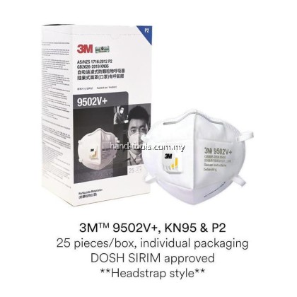 3M 9502V+ KN95 & P2 Particulate Respirator/ DOSH SIRIM Approved